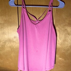 Pink String Back Tank Top